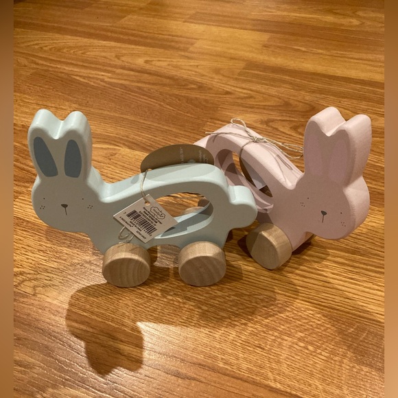 New MudPie Wood Bunny toy bundle - Picture 3 of 7